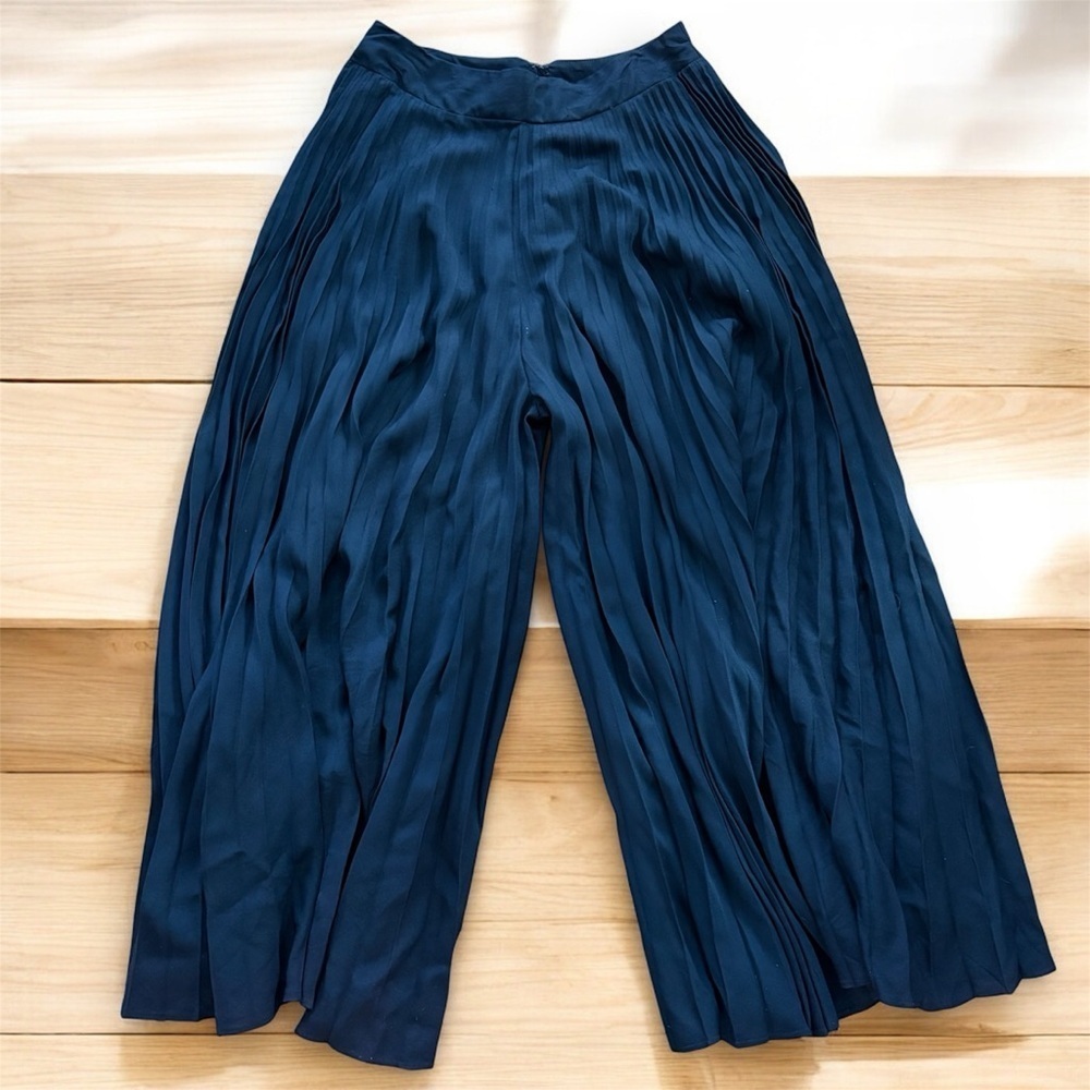 Vintage 1960s Franklin Simon New York Black Pleated Palazzo Wide Leg Pants